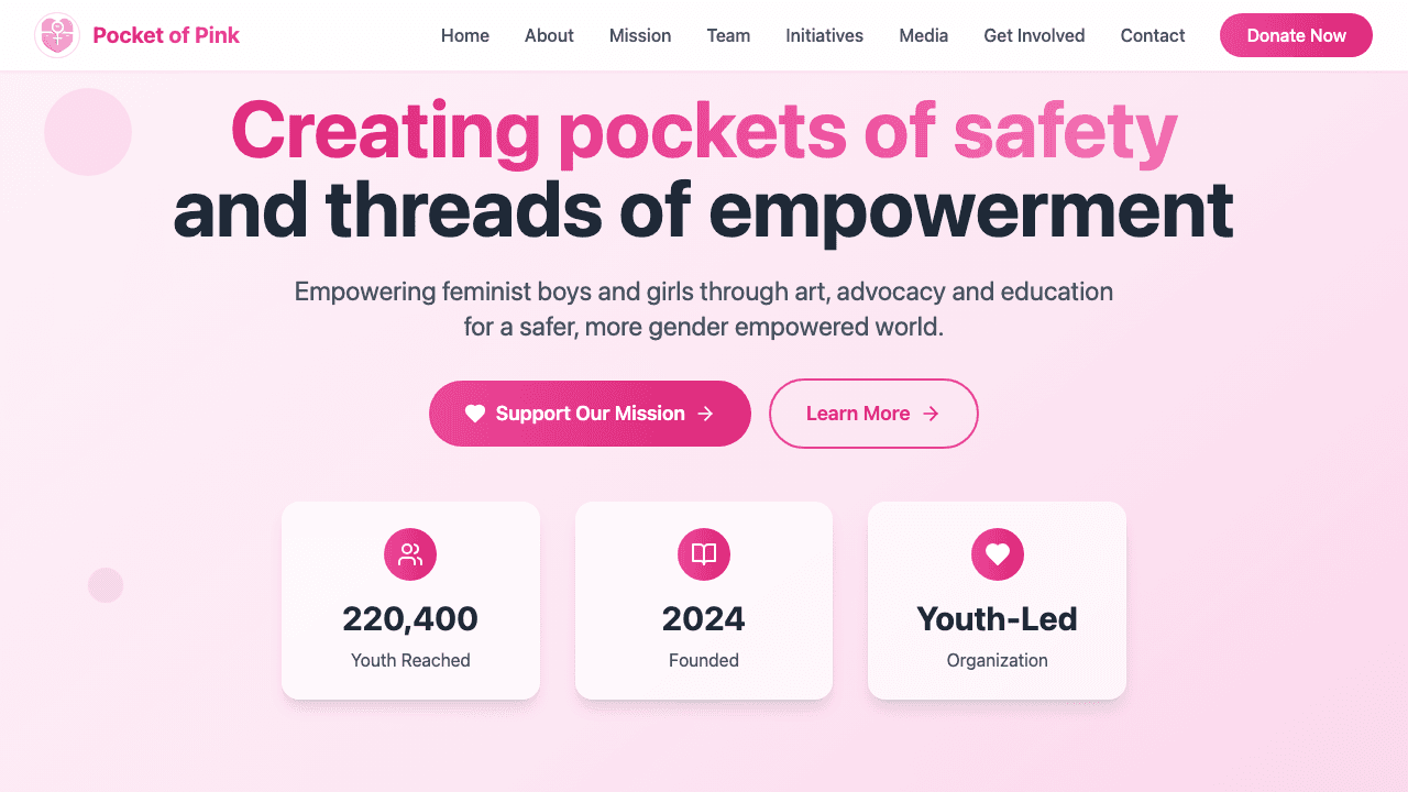 Pocket of Pink website screenshot
