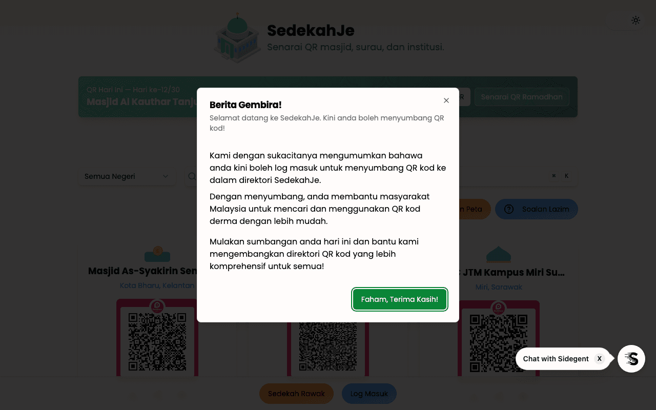Sedekah.je screenshot